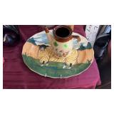 OXNEY GREEN ENGLISH HAND PAINTED PLATTER &
