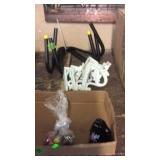 MARBLES, CAST IRON BRACKET & HOSE HANGER