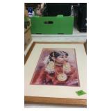NATIVE AMERICAN GIRL WATERCOLOR & OTHER DRAWING