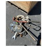 2 ELECTRIC MOTORS, WRENCH & RIDGID PARTS & ATTACH