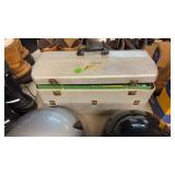 VINTAGE ALUMINUM TACKLE BOX W/ MISC HARDWARE