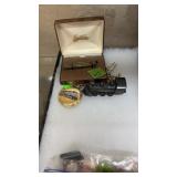 TRAIN CAR PENCIL SHARPENER, POCKET WATCH & FOLDING