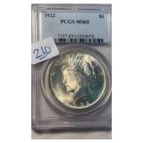 1922 MS65 SILVER PEACE DOLLAR