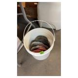 BUCKET W/ 3 SETS OF HORSE SHOES