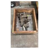 VERY LARGE VISE IN WOOD BOX