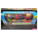 WOOD BLOCK KIDS TRAIN SET IN BOX