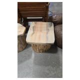 HAND CRAFTED LOG ACCENT TABLE