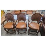3 - WESTERN THEME NAIL HEAD ACCENT SWIVEL COUNTER
