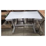 GLASS TOP ADJUSTABLE HEIGHT DESK