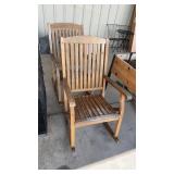 2 TITAN TEAK OUTDOOR PATIO ROCKING CHAIRS