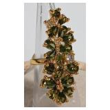 925  PERIDOT COLOR GOLD TONE RING
