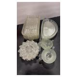 GLASS VTG LUNCHEON SETS