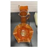 JEANNETTE TREE BARK & CARNIVAL GLASS ASSORTMENT