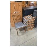 6 - VTG FOLDING CARD TABLE CHAIRS