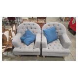 2 - BUTTON TUFTED UPHOLSTERED ACCENT CHAIRS