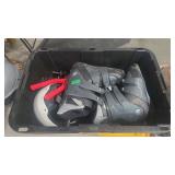2 PAIRS OF SKI BOOTS, HIKING POLES & HELMET