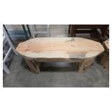 HAND CRAFTED LOG BENCH