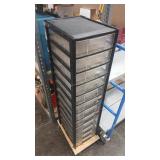 4' PLASTIC 12 DRAWER ORGANIZER W/ WHEELS
