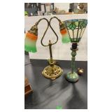 CLOISONNE  VTG BUFFET LAMP & DESK LAMP
