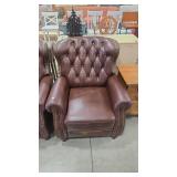 BUTTON TUFTED NAIL HEAD ACCENT MANUAL RECLINER