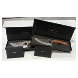 2 MATSATO BEECH HANDLE KITCHEN KNIVES