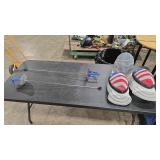 3 FENCING HELMETS AND 2 FENCING SABERS
