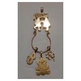 14K CHARM HOLDER & CHARMS
