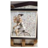 FLORAL BICYCLE FRAMED ART