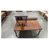 WOOD & METAL COCKTAIL TABLE & ACCENT TABLE