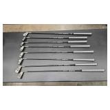 8 NEW FABRE GOLF CLUBS - 4-9 IRONS AND P45 AND 947