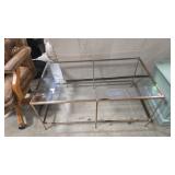 GLASS TOP METAL COCKTAIL TABLE
