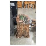 STUMP GLASS TOP TABLE