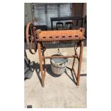 ANTIQUE WOOD AND IRON MODIFIED PLANTER