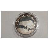 2 0Z  SILVER MONTANA WILDLIFE SERIES - CUT THROAT