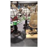 TIFFANY STYLE ACCENT LAMPS & CANDLE WARMER