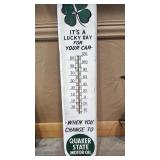 QUAKER STATE OIL  METAL VTG  THERMOMETER