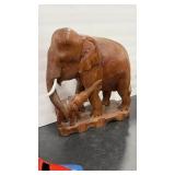 THAI CARVED WOOD ELEPHANT SCULPTURE
