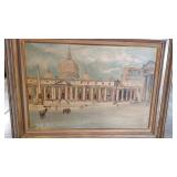 UNKNOWN VTG FRAMED ORIGINAL OIL ON BOARD