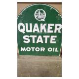 QUAKER STATE 2 SIDE VTG METAL SIGN