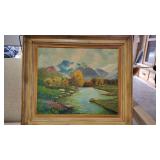UNKNOWN VTG FRAMED ORIGINAL OIL ON BOARD