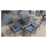 7 PC GLASS TOP PATIO SET