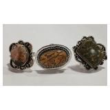 3 - 925 SOUTHWEST STYLE RINGS