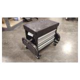 ROLLING SHOP STOOL W/ 3 DRAWER CHEST
