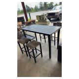 BAR HEIGHT PATIO TABLE WITH 4 STOOLS
