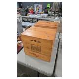 2 WOOD RUFFINO WOOD BOXES W/ LIDS