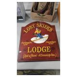 LOST SKIERS LODGE WOOD SIGN