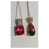 2 - 925  WATERMELON  & PINK TOURMALINE COLOR