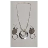 925 MODERN NECKLACE PENDANT & EARRINGS