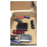 BX W/ LIQUOR FLASK, CIGARETTE LIGHTER, FOLDING