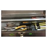 CRAFTSMAN GRAY METAL TOOL BOX W/ MISC TOOLS